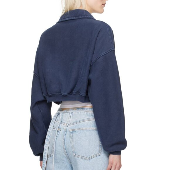 Alexander Wang Navy Half-Zip Sweatshirt - Picture 3 of 4